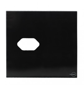 Placa p/ 1 Tomada 4x4 - Novara Glass Preto Grafite
